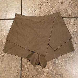 Grey Suede Skort